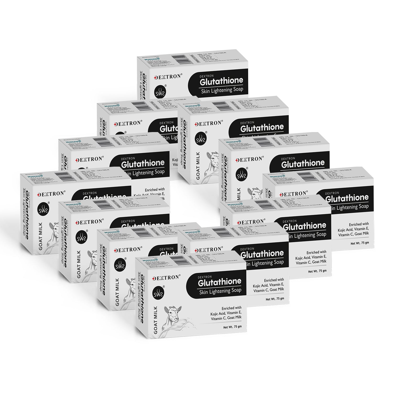 Dextron Soap and Ingredients Flat Lay – Soap surrounded with real ingredients like aloe vera, turmeric, and goat milk.