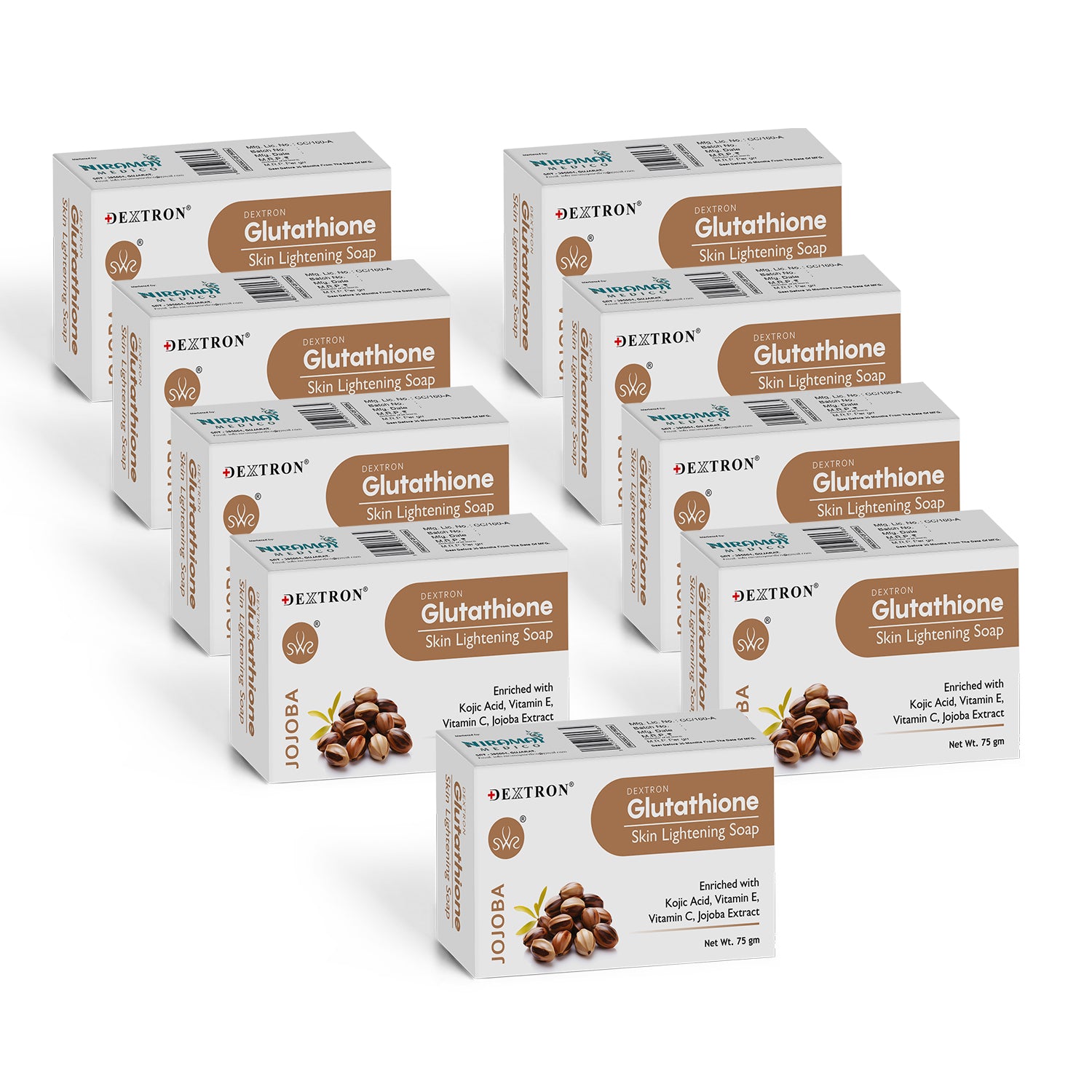 Skin lightening soap with jojoba and glutathione