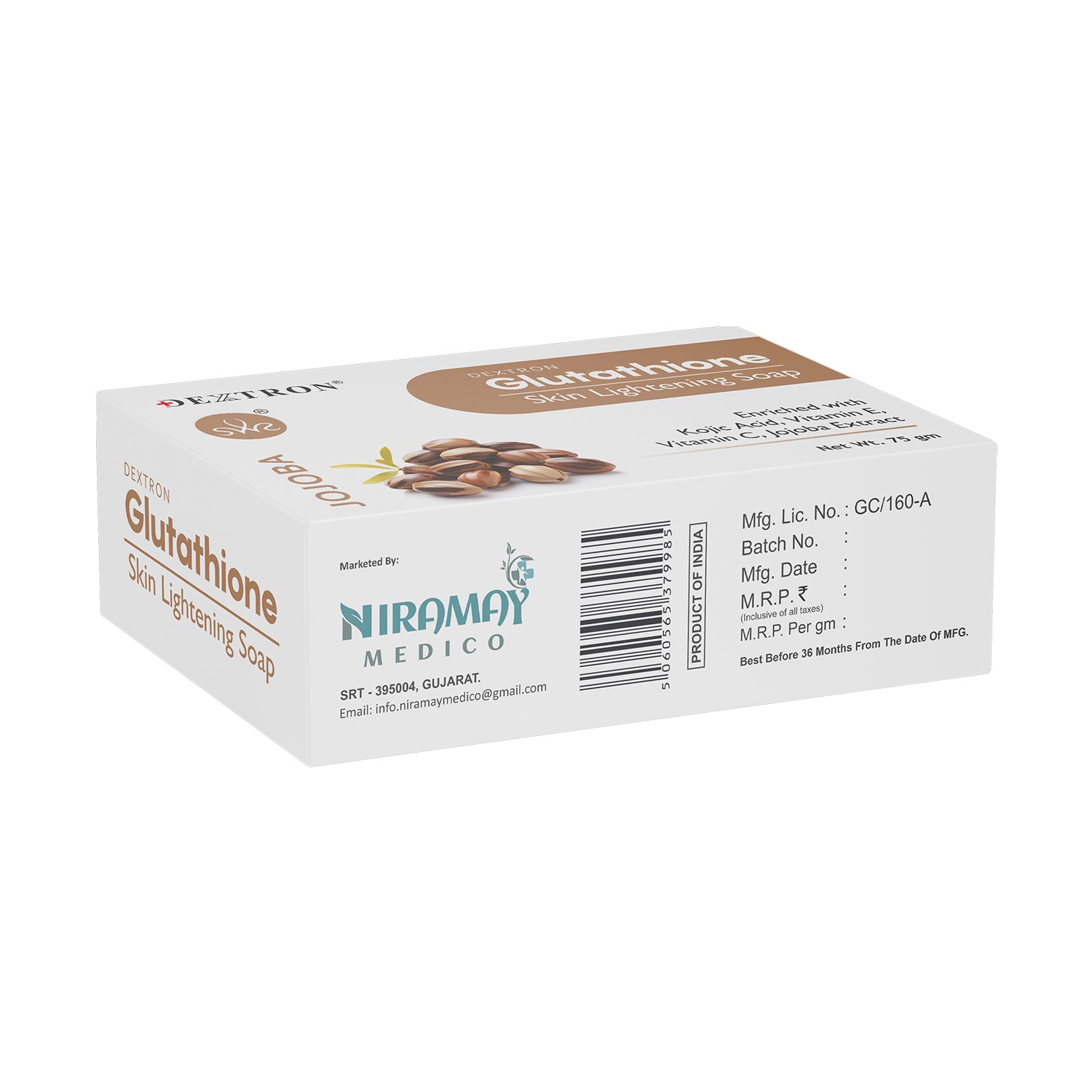 Order skin whitening soap with jojoba and glutathione