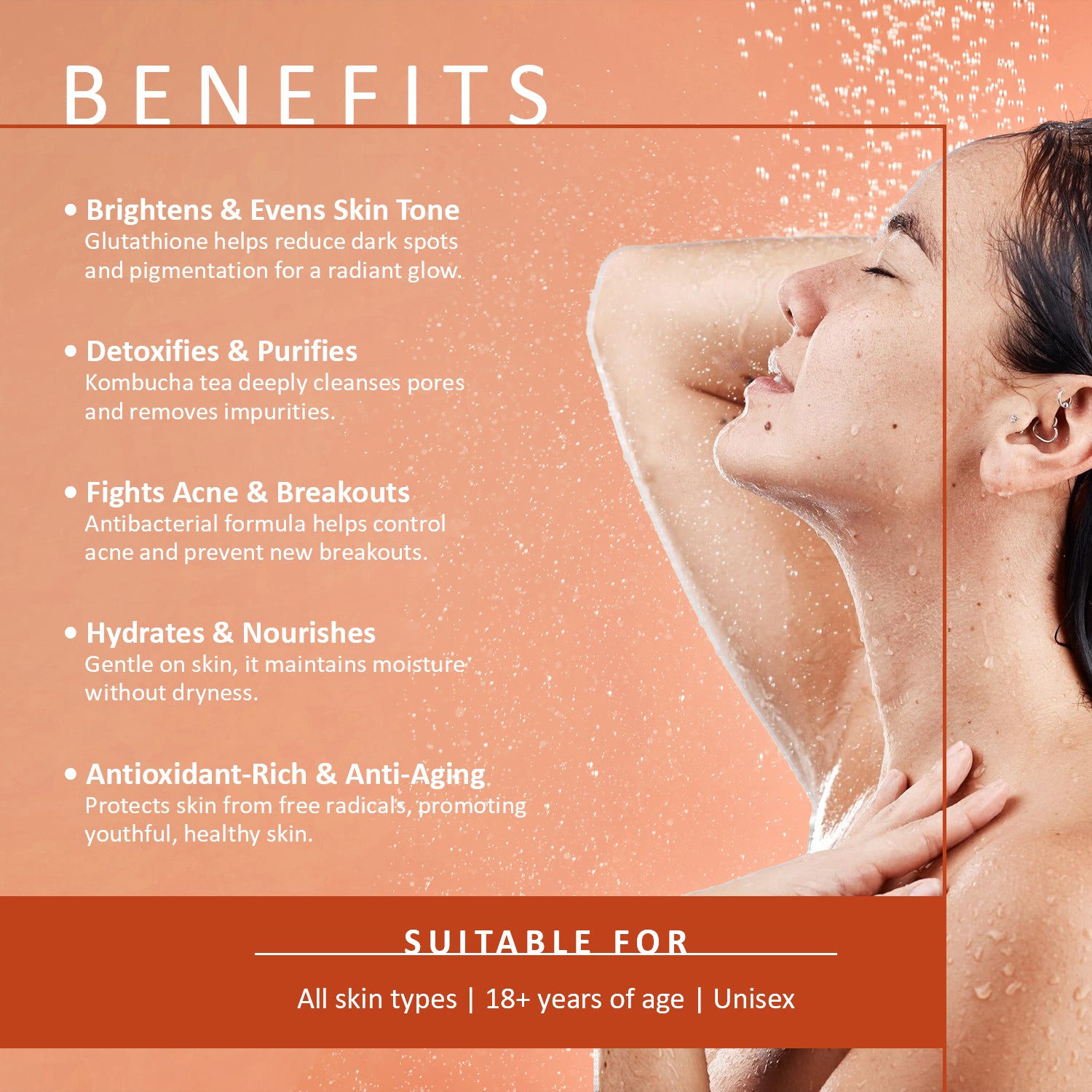 Top View of Sealed Dextron Kombucha Tea Soap Pack for Retail Display