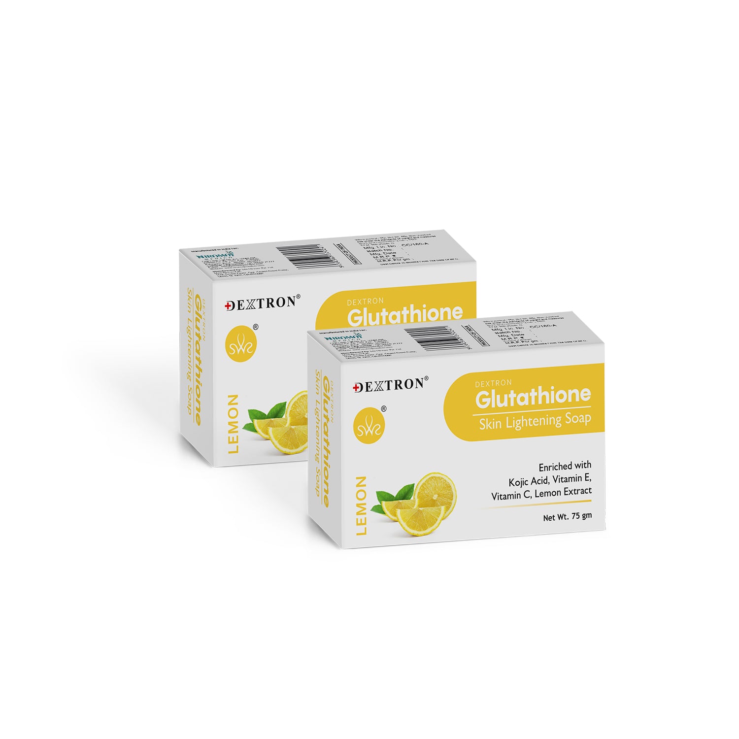 DEXTRON Glutathione Lemon Skin Lightening Soap with Kojic Acid, Vitamin C & Vitamin E – 75 gm